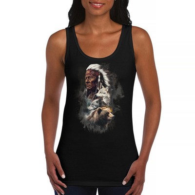 Animal Chief Women's Tank Top Native American Spirit Tribal Totem Indigenous