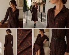 NWT MANGO Long Sleeve Printed Shirt HemDress S