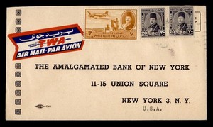 DR WHO EGYPT TWA AIRMAIL DIPLOMATIC US EMBASSY CAIRO TO USA R72104