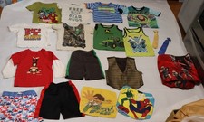Boys size 2T summer clothing a lot 19  bed sheet, wash clothes some grade B, C