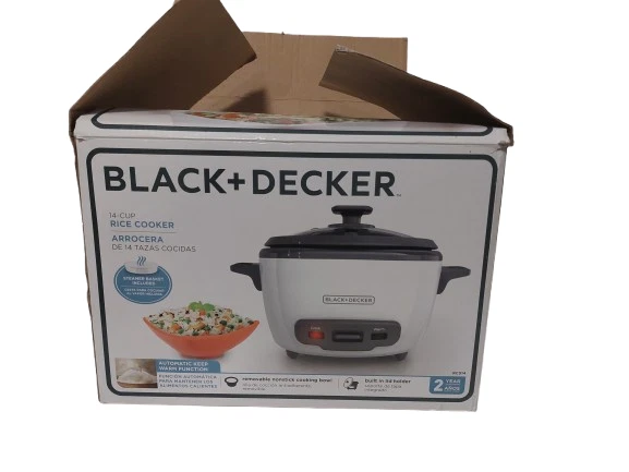 Black And Decker Rice Cooker 14 Cup With Steaming Basket RC514 New In Open Box