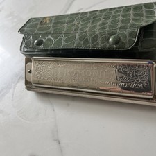 The Super Chromonica M Hohner Harmonica and case