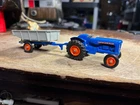 1960's LESNEY MATCHBOX KING SIZE NO. K-11 FORDSON TRACTOR & TRAILER BLUE DIECAST