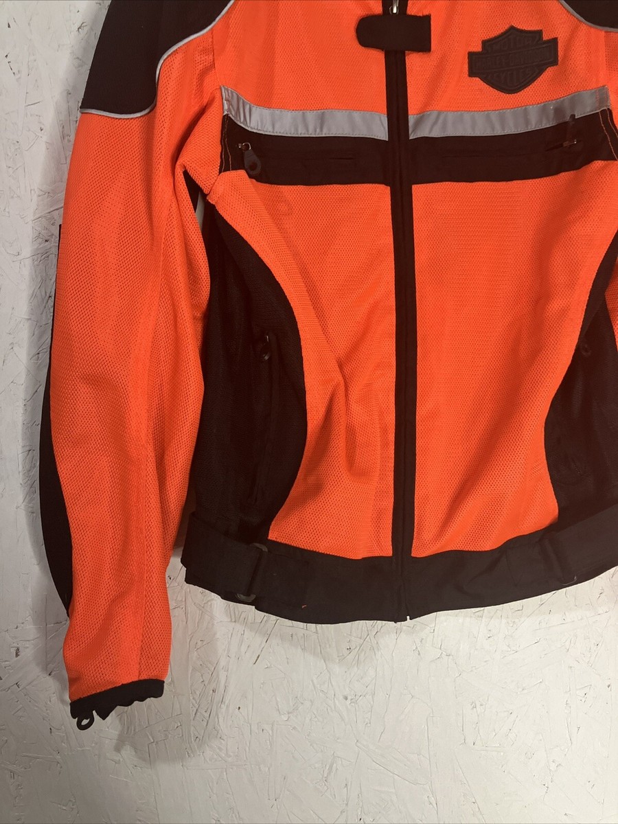 Harley Davidson Jacket Small Black Orange Mesh Reflective Harley Davidson Jacket Small Black Orange Mesh Reflective