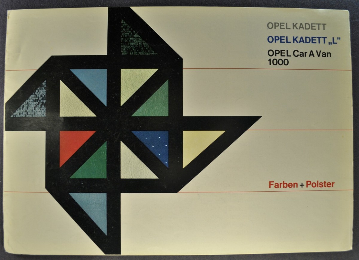 1964 Opel Colors-Int Brochure Kadett L Car-A-Van 1000 Wagon
