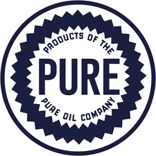 Products of the PURE Oil Company NEW Sign: 40" Dia. Round USA STEEL TWO-SIDED