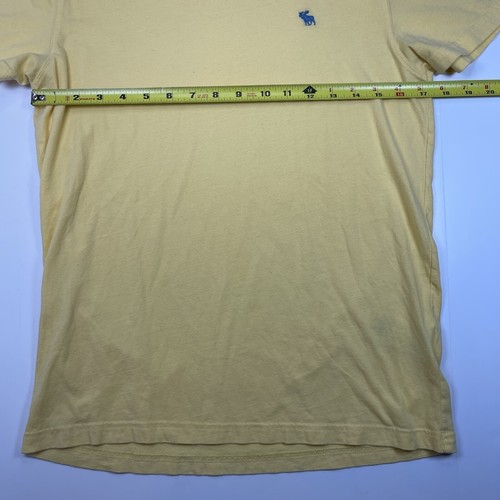 Abercrombie & Fitch Soft Tee Mens Basic T-Shirt Yellow Crew Neck Tee S - Picture 2 of 7