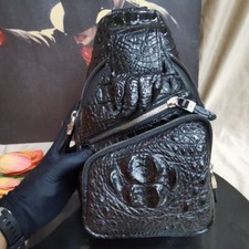 Handcrafted Genuine Skin Leather Men's Luxury Crossbody bag Sling Backpack