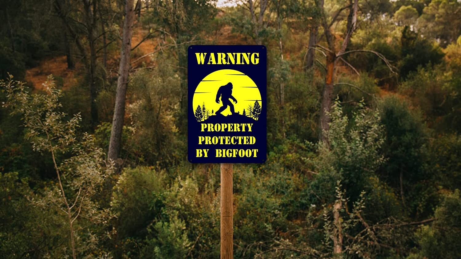 Warning Property Protected by Bigfoot Sign, Big Foot Sasquatch Gifts