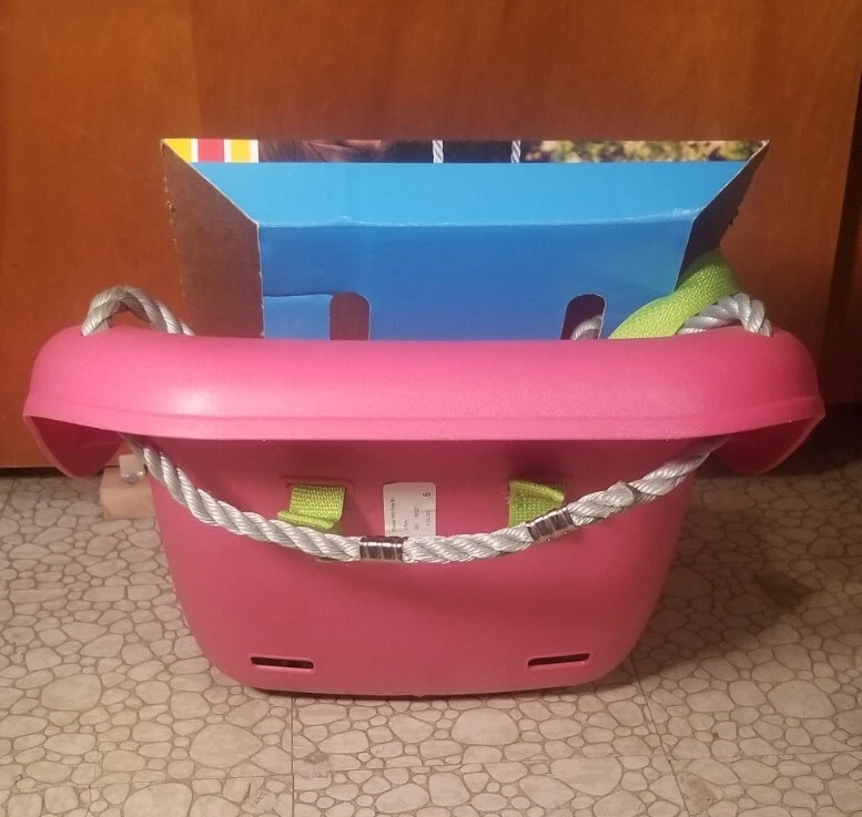 Barra de seguridad infantil 2 en 1 cómoda y segura oscilación rosa 9M - 4 años, columpio para niños pequeños Foto 4 de 4