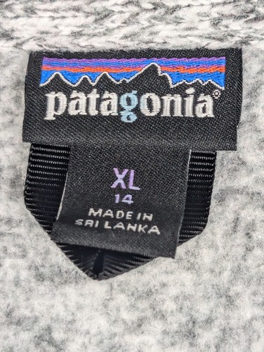 Patagonia Better Sweater Coat Girls Size XL 14 Birch White Gray W Pockets Teen - Picture 14 of 24