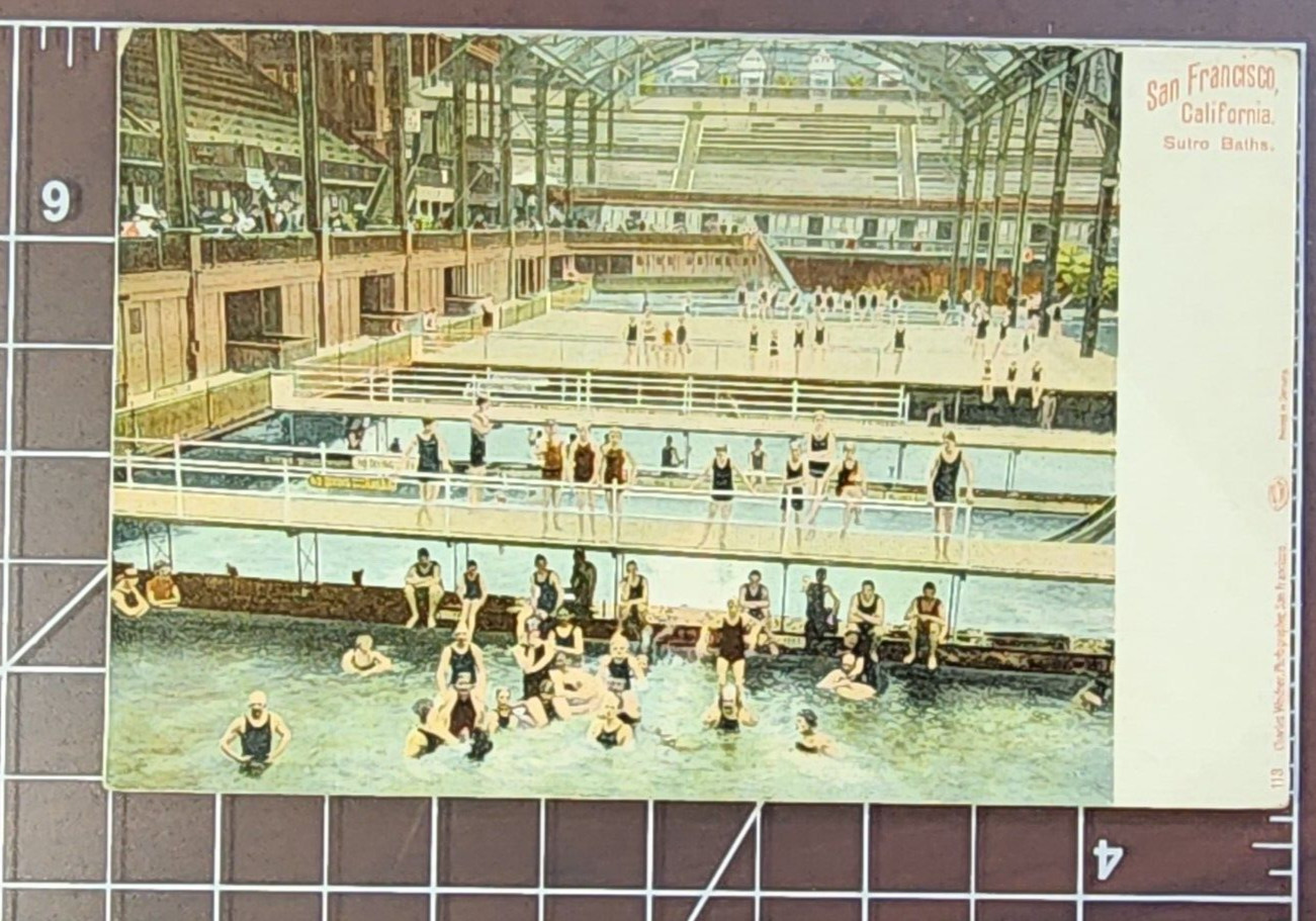 Postcard Interior of Sutro Baths San Francisco CA Charles Weidner Undivided