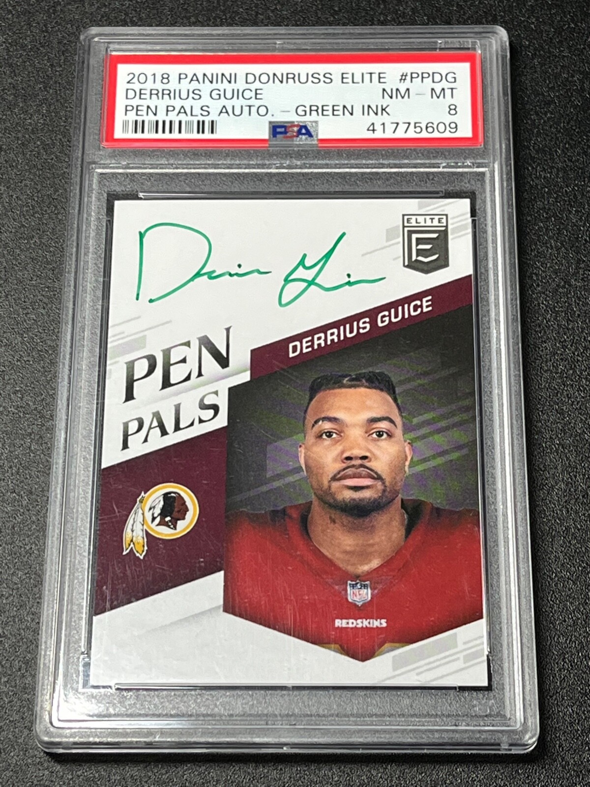 Derrius Guice Panini Donruss Elite Pen Pals Autographs #DG Green Ink