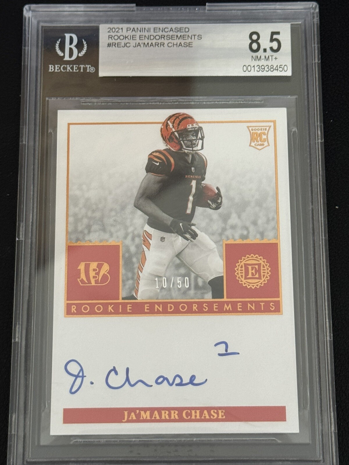 JaMarr Chase Panini Encased Rookie Endorsements #REJC Emerald