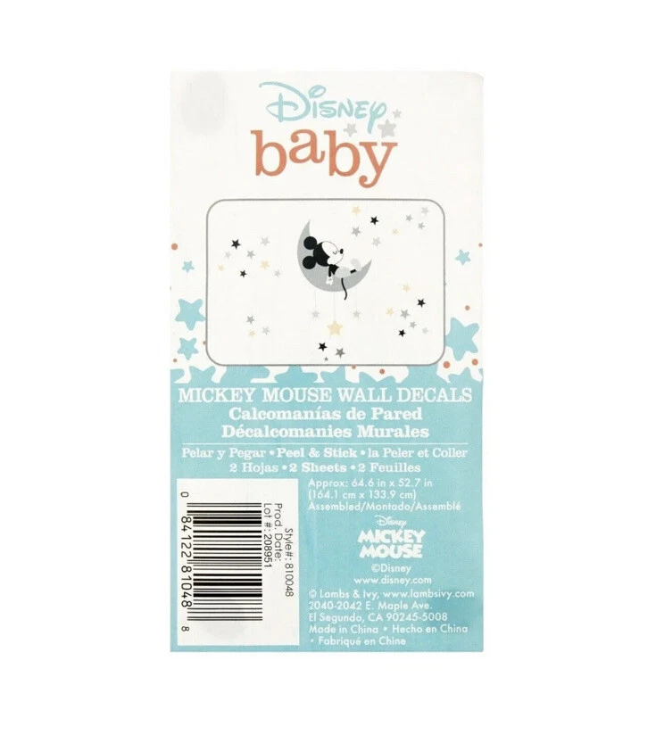 Adesivos de parede Disney Baby Mickey Mouse cinza e amarelo celestial por Lambs & Ivy - Imagem 3 de 3
