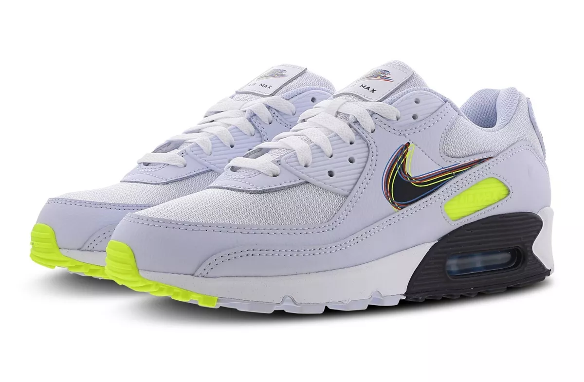 Nike Men s Air Max 90 Trainers White Black Volt Blue DV6819 100