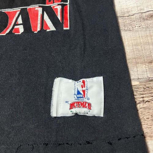 Michael Jordan Shirt Adult Medium Black Vintage Nutmeg Mills Chicago Bulls - Picture 3 of 16