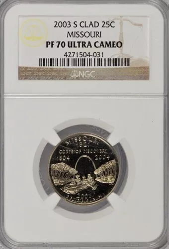 2003 S Clad 25C Missouri NGC PF 70 Ultra Cameo