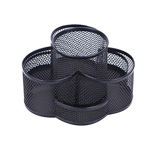 Desk Mesh Organizer Holder Office Pen Black Metal Desktop Pencil Supply