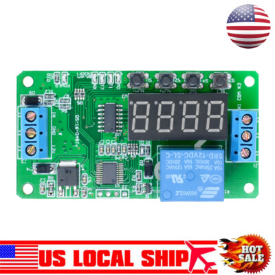 DC 12V Multifunction PLC Self-lock Delay Relay Cycle Timer Switch Module US