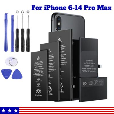 Replacement Battery For iphone 6 6S 8 Plus X XR XS 11 12 13 14 Mini Pro Max LOT