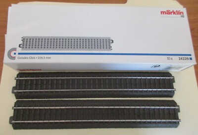 Marklin HO -C Track - 9 inch Straight Track  #24229 (2 Pcs). Use on Wide Radius