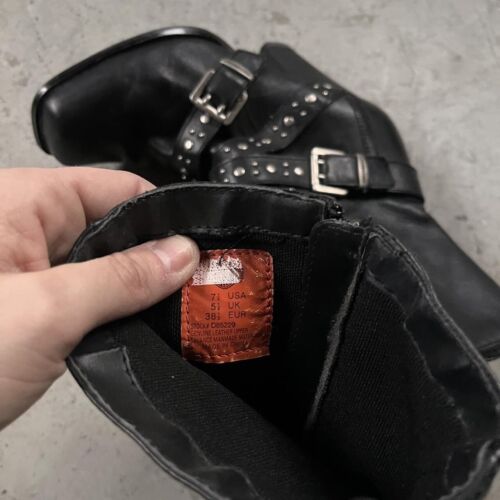 Harley-Davidson Obsession Black Studded Heeled Zip Boot Size 7.5 - 第 4/5 張圖片