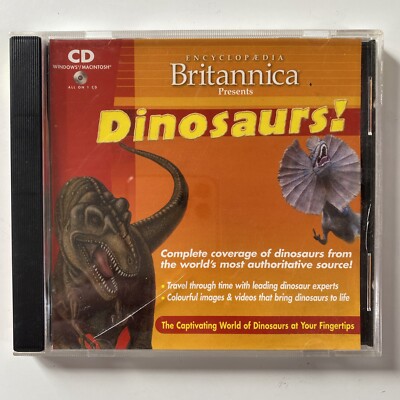 Encyclopedia Britannica Presents Dinosaurs (2002) PC CD ROM Computer Video Game