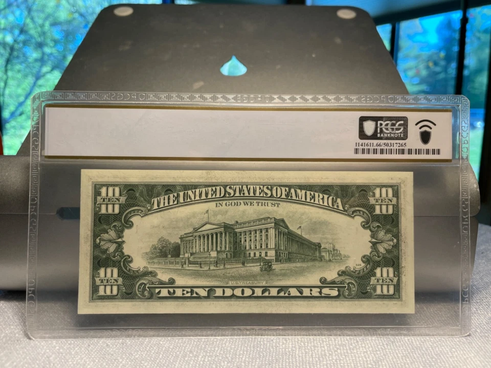 (#101458) 1977 $10 Boston  AB block FR 2024 (1 of 3 sequential)   PCGS 66 PPQ!!! - Image 2 of 2