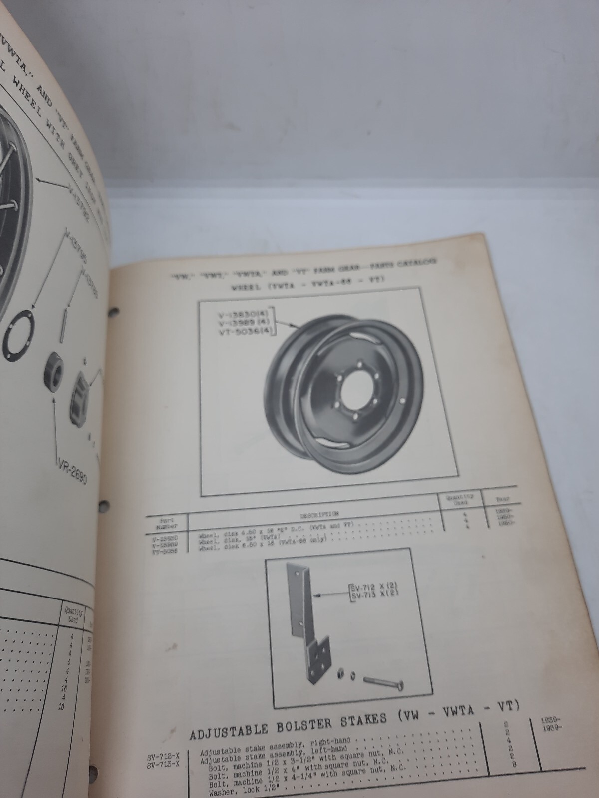 CASE Parts Catalog RI B87 Models VW, VWT, VWTA, and VT Farm Gear