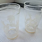 2 Vintage Anchor Hocking Deer Glasses