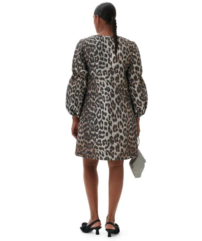 ganni 3d jacquard mini dress Ganni 3d Jacquard A-Line Mini Dress In Black - 40% Off