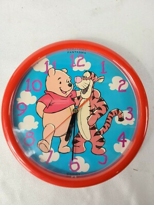 Winnie Pooh Tigger Red Quartz 10'' Wall Clock Walt Disney Works Fantasma (5O) (ZK