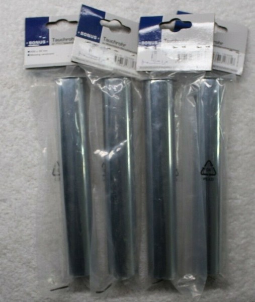 4 X Tauchrohr 200 X 32 Mm Waschtisch-Geruchverschluss Chromrohr Mit BöRdelrand-image