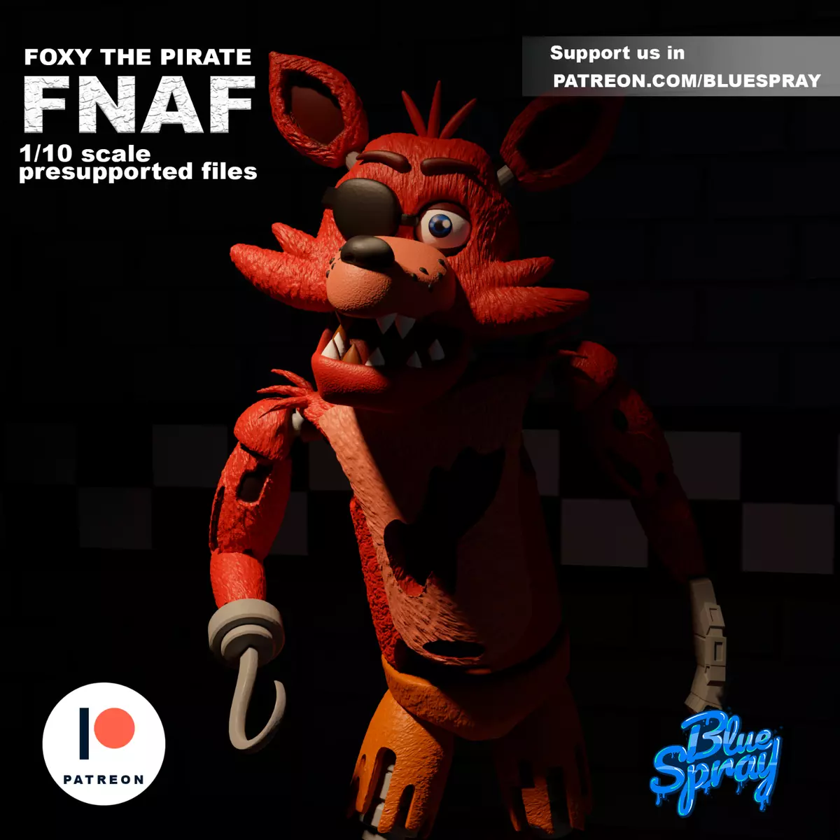 FOXY FLEXY FIVE NIGHTS AT FREDDY'S PRINT-IN-PLACE, 3D models download