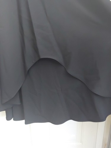 Gina Bacconi Moos Krepp Kleid gefüttert Mieder schwarz Gr UK 14 asymmetrischer Rock - Bild 7 von 10