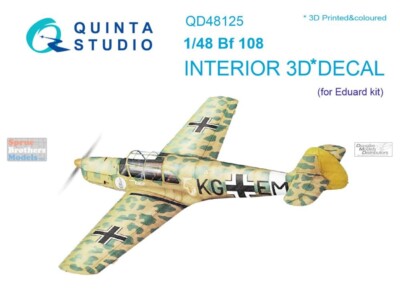 1/48 Quinta Studios 3D Interior Decal #48125 Bf108 Taifun For Eduard Kit