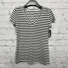 NWT Garage striped v neck shirt size L grunge 2010s