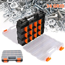 Organiser 34 Compartment Parts Storage Sided Screws Nails Carry Case Tool Box UK