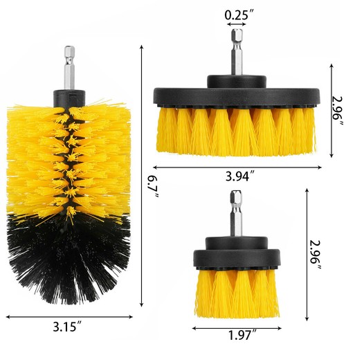 Drill Brush Attachment Set Power Scrubber Cleaning Kit Combo Scrub Tub Clean  - Picture 32 of 40