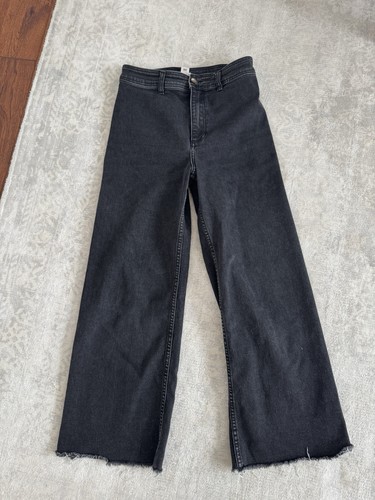 Billabong Wide Leg High Rise Womens Black Jeans Size 28