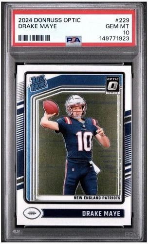 2024 PANINI DONRUSS OPTIC #229 DRAKE MAYE RATED ROOKIE RC PSA 10 PATRIOTS