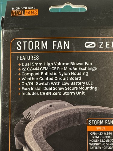 CRBN Zero Storm Fan. Newest revision (V2). BNIB. Rare! - Picture 5 of 6