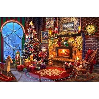 Lavievert wooden jigsaw puzzles 1000 piece christmas for adults - fireplace