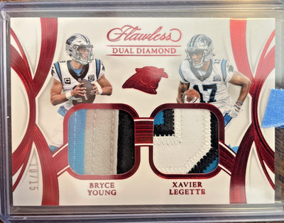 🔥 2025 Flawless Dual Diamond Patch Bryce Young Xavier Legette Panthers 10/15 🔥