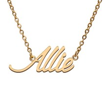 Collares con etiqueta de nombre Allie para ella sus amigos familia relación memoria joyería