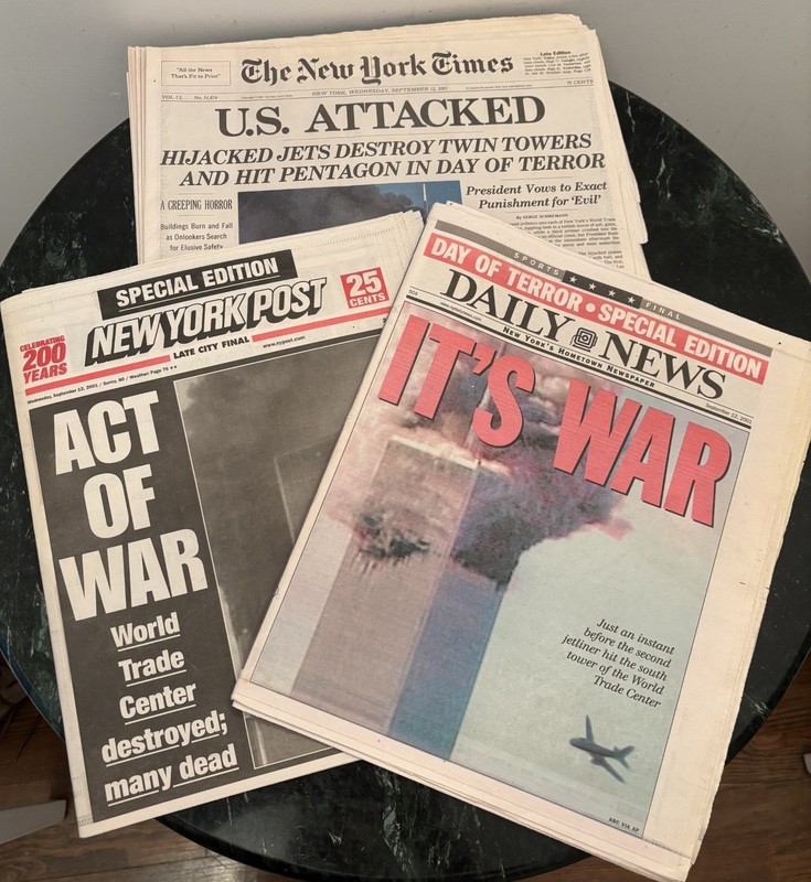 All 3 NY newspapers' 9/11 attack issues: The Daily News, NY Times and NY Post