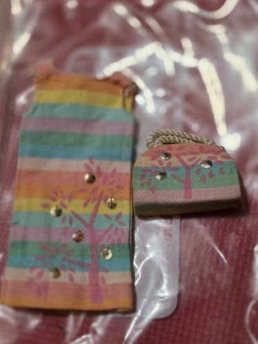 Barbie Skipper Sunny Pastels #1910 Vintage 1965 Striped Dress & Purse READ