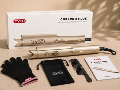 TYMO 1 inch Curlpro Plus Automatic Curling Iron Ceramic Intelligent Temp Gold