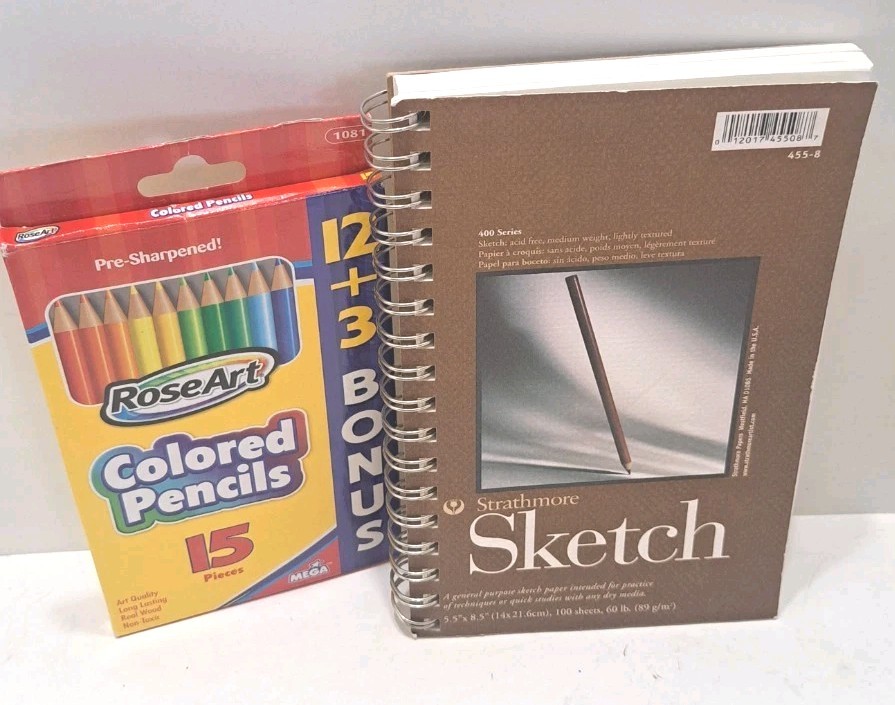 S 15ct Presharpened Assorted Colors With Sketch Pad 100pg